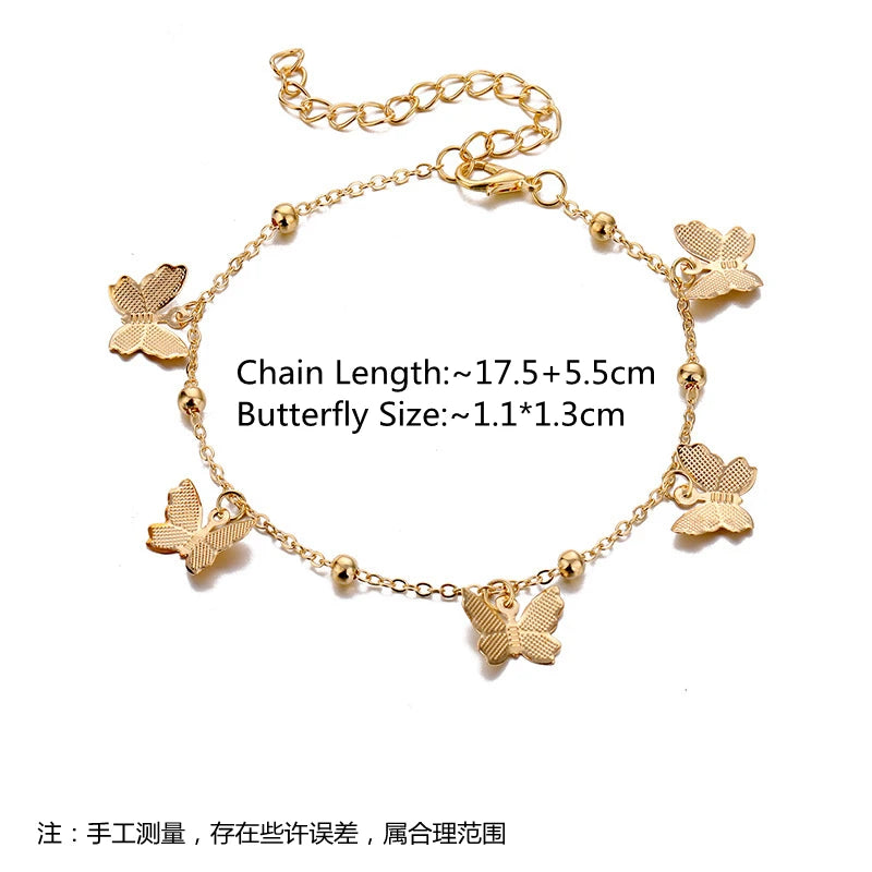 Leaf Anklets Women Double Foot Chain Ankle Bracelets Bohemian Gold Color Leaves Anklet Jewelry For Foot Summer Beach Gifts