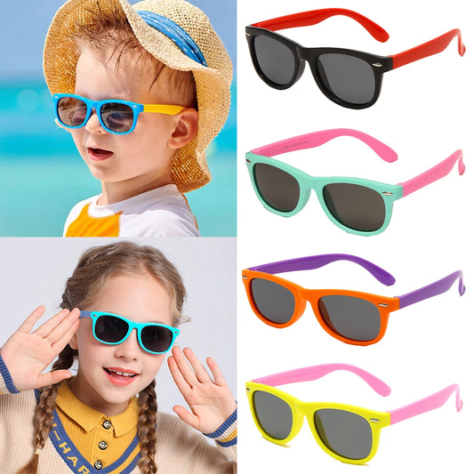 2025 Fashion Brand Children's Color Sunglasses Anti UV Baby Sunshade Anti Blue Light Glasses Girl and Boy Sunglasses UV400