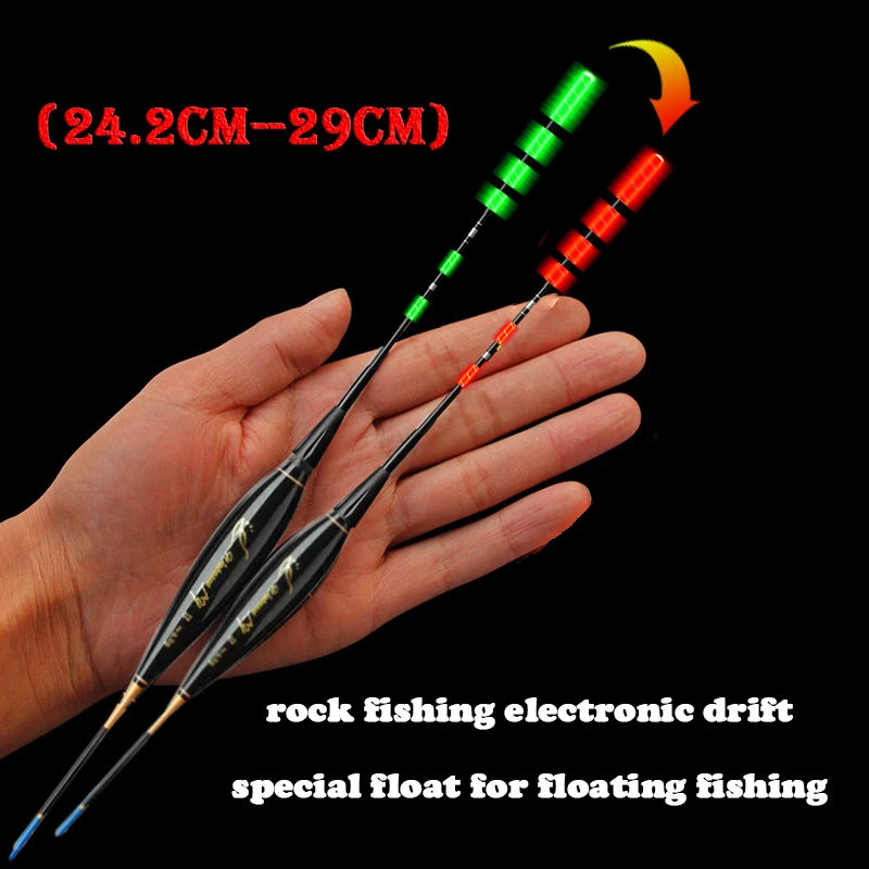 New Upgrade Fishing Electronic Float Long Distance Rocky Fishing Float Gravity Sensing Turns Red And Bold Float Tail+USBCharging