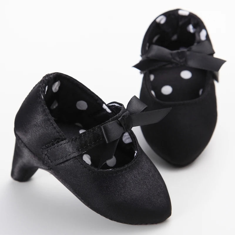 Classic Fashion Newborn Baby Shoes Non-Slip Cloth Shoes Girls High Heels Elegant Casual Princess Shoes