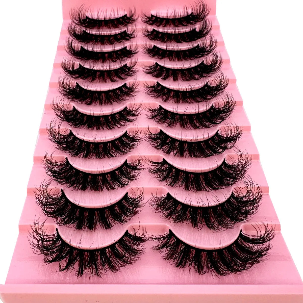 NEW 10 Pairs Cat Eye Lashes Fluffy Faux Mink Lashes 8D Wispy Lashes Pack Dramatic Long Thick Volume Eyelashes False Eyelas