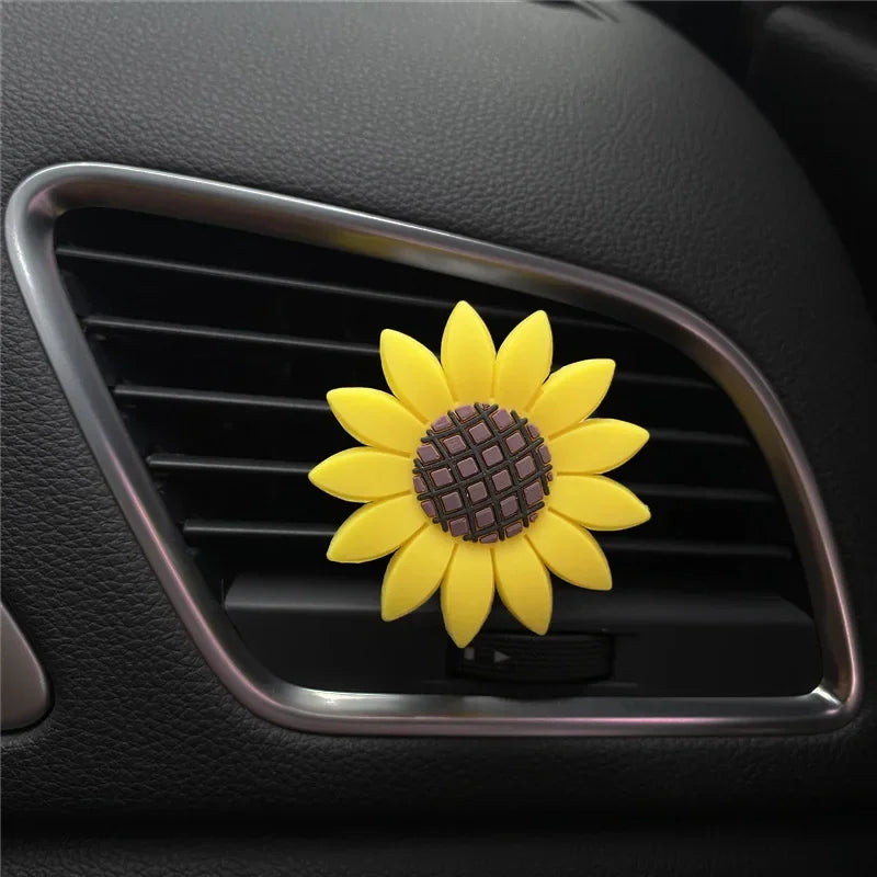 Car Fashion Multiflora Sunflower Car Air Outlet Fragrant Perfume Clip Air Freshener Diffuser