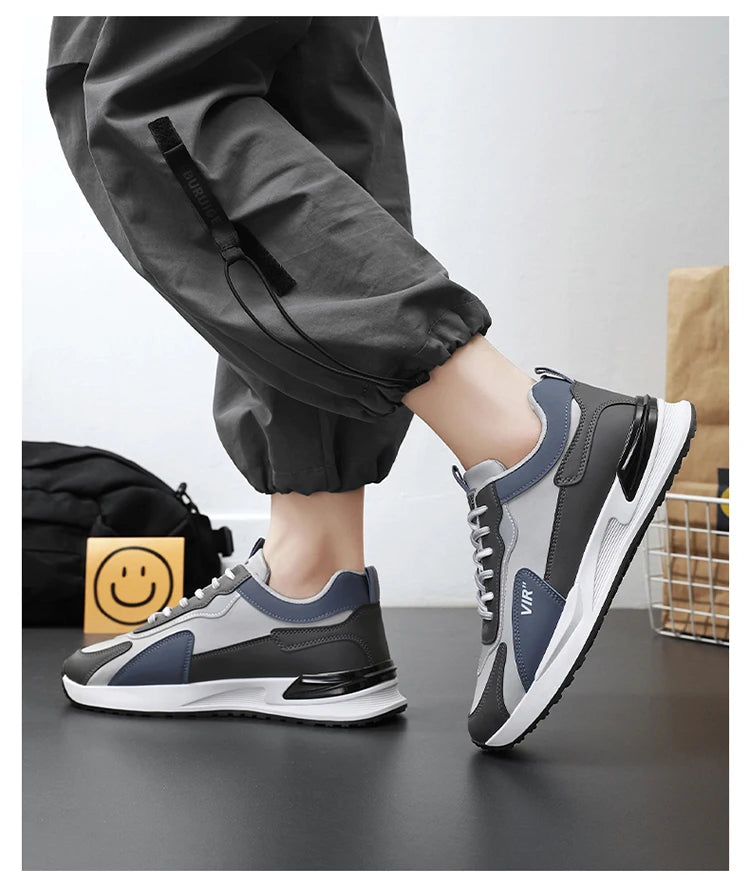 High Quality Men's Sneakers Leather Casual Shoes Autumn 2024 New Breathable Men Shoes Male Flat Shoe