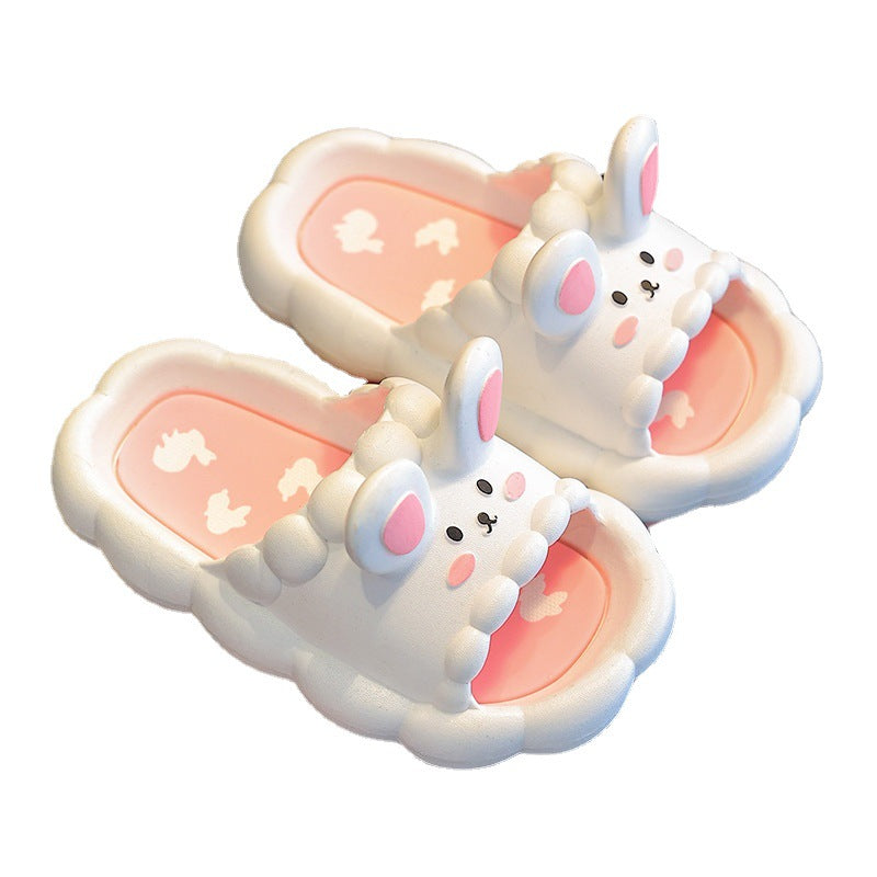 Summer Children's Slippers Cute Cartoon  3D-Rabbit Slippers Breathable Non-slip Home Bathroom Soft Slipper Kids for girls