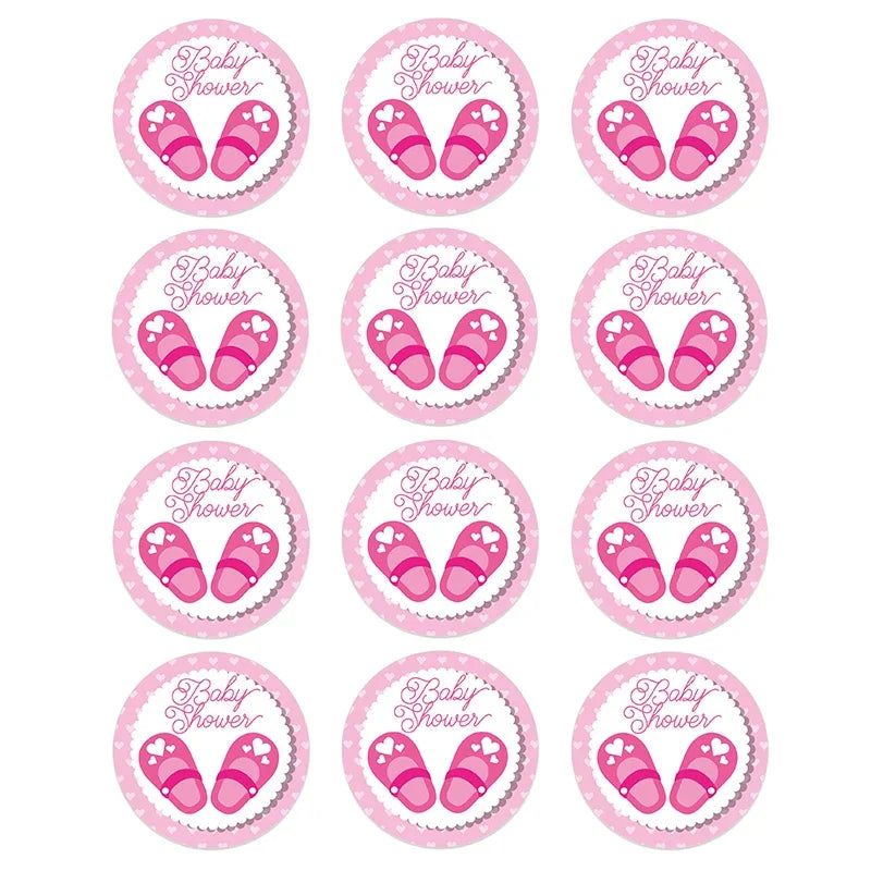 4.5cm Lovely Baby Shower Stickers Gender Reveal Party Gift Labels Sticker DIY Crafts Kids Gift Birthday/Baby Shower Decorations