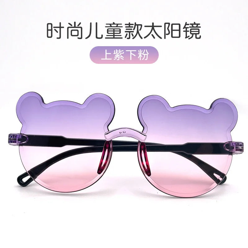 Children's Glasses Sunglasses UV Resistant Fashionable and Cute for Boys and Girls Baby Bear Ears Sunglasses Photo Taking Design