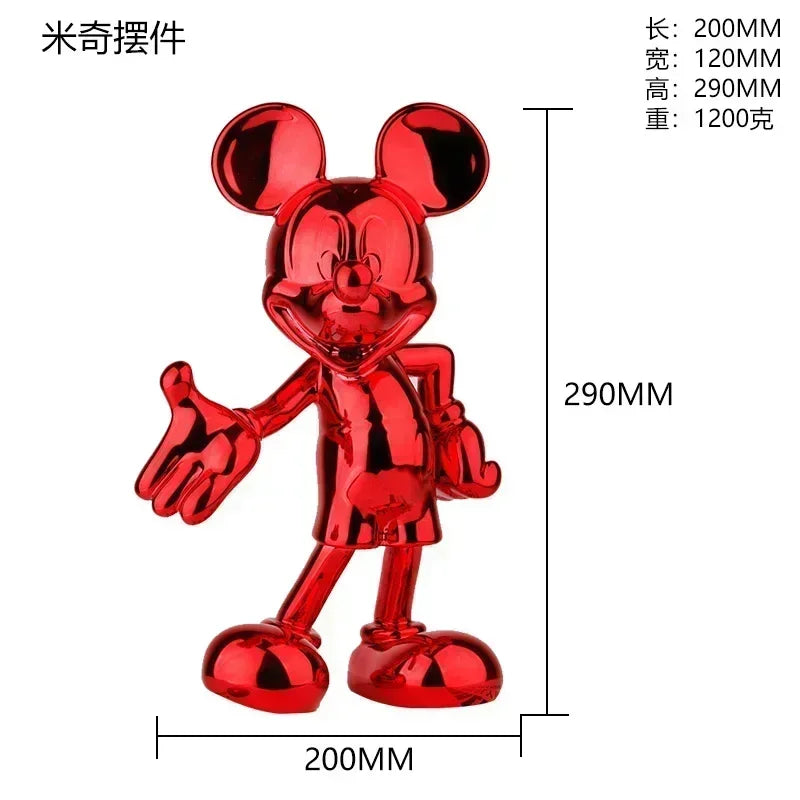 Disney Mickey Mouse Figure 20/29cm Resin Welcome Posture Action Figurines Anime Cartoon Mickey Model Statue Kids Ornament Gift