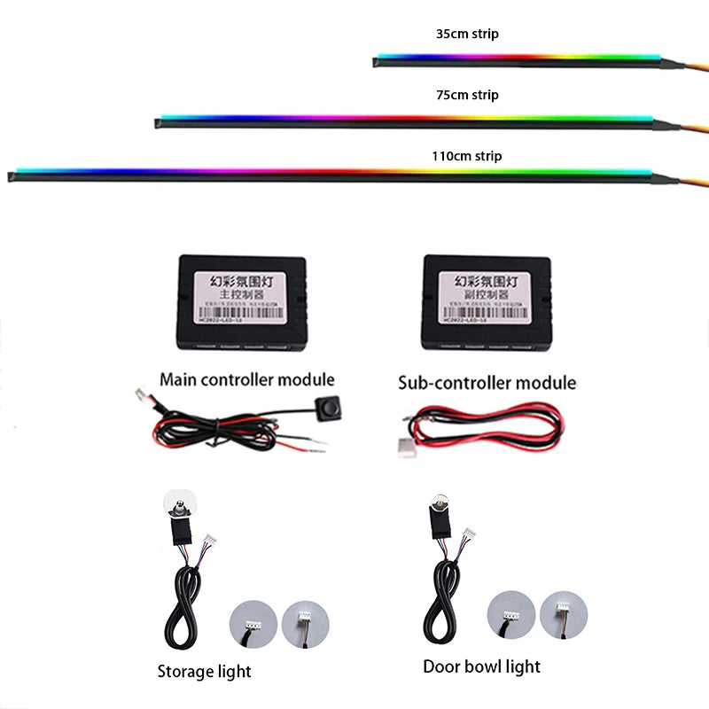 Symphony Ambient 213 64 Colors Light Parts Storage Door Light Main/Sub Controller Speaker Extended Line 35/75/110cm Light Strip