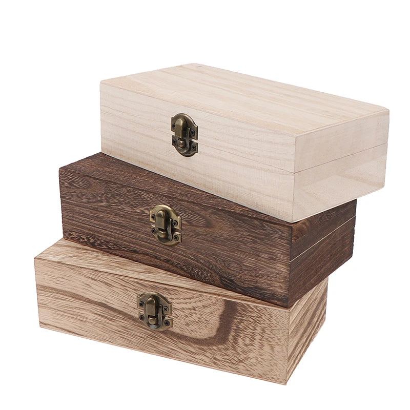 Retro Jewelry Box Desktop Wood Clamshell Storage Hand Decoration Wooden Box