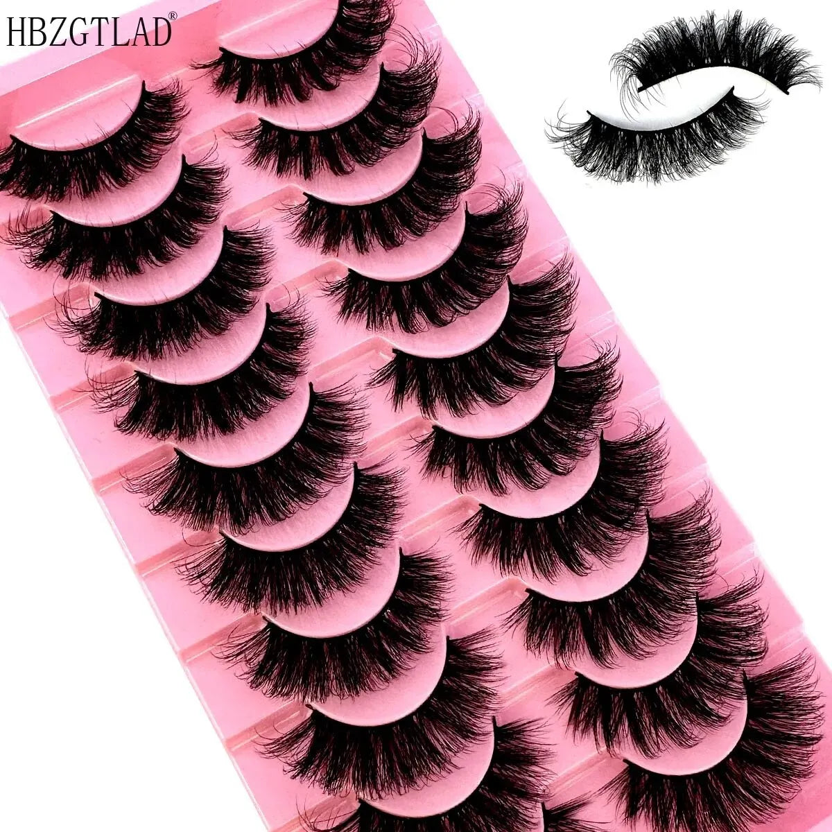 NEW 10 Pairs Cat Eye Lashes Fluffy Faux Mink Lashes 8D Wispy Lashes Pack Dramatic Long Thick Volume Eyelashes False Eyelas