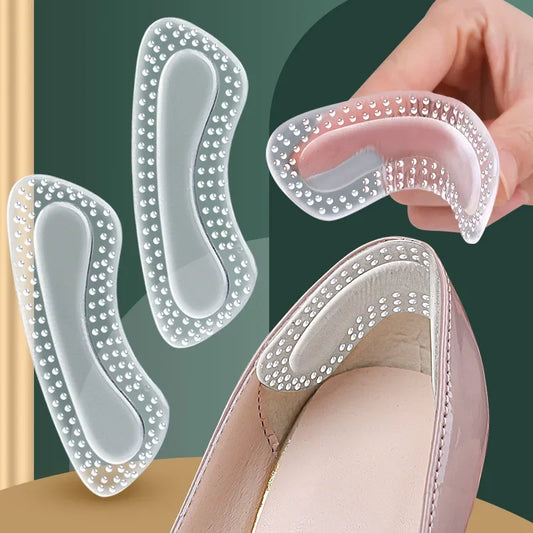 1Pair GEL Heel Protectors Women Silicone Cushion Foot Care Products Non Slip Shoe Pads for High Heels Adjustable Size Insoles