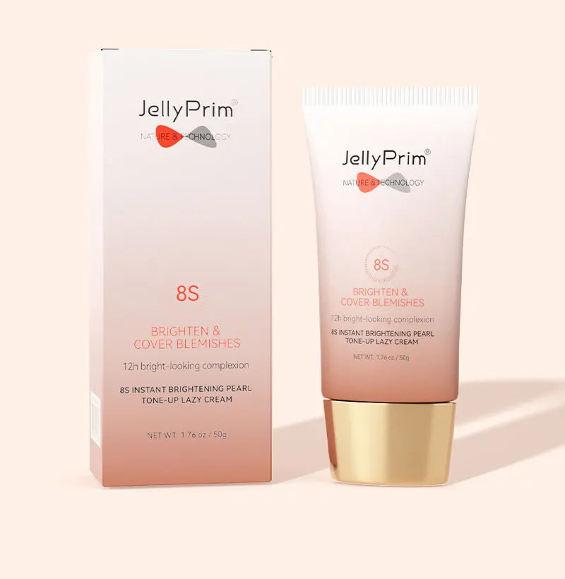 Jellyprim 8S Instant Whitening Face Cream Make-Up for Women for Dark Skin Lightening Cream Cosmetics Product Beauty Brighten 50G