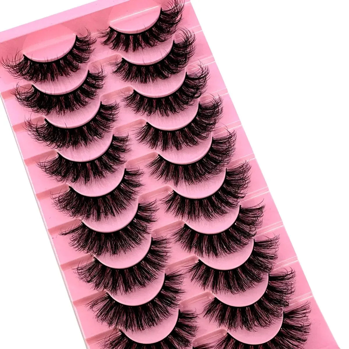 NEW 10 Pairs Cat Eye Lashes Fluffy Faux Mink Lashes 8D Wispy Lashes Pack Dramatic Long Thick Volume Eyelashes False Eyelas