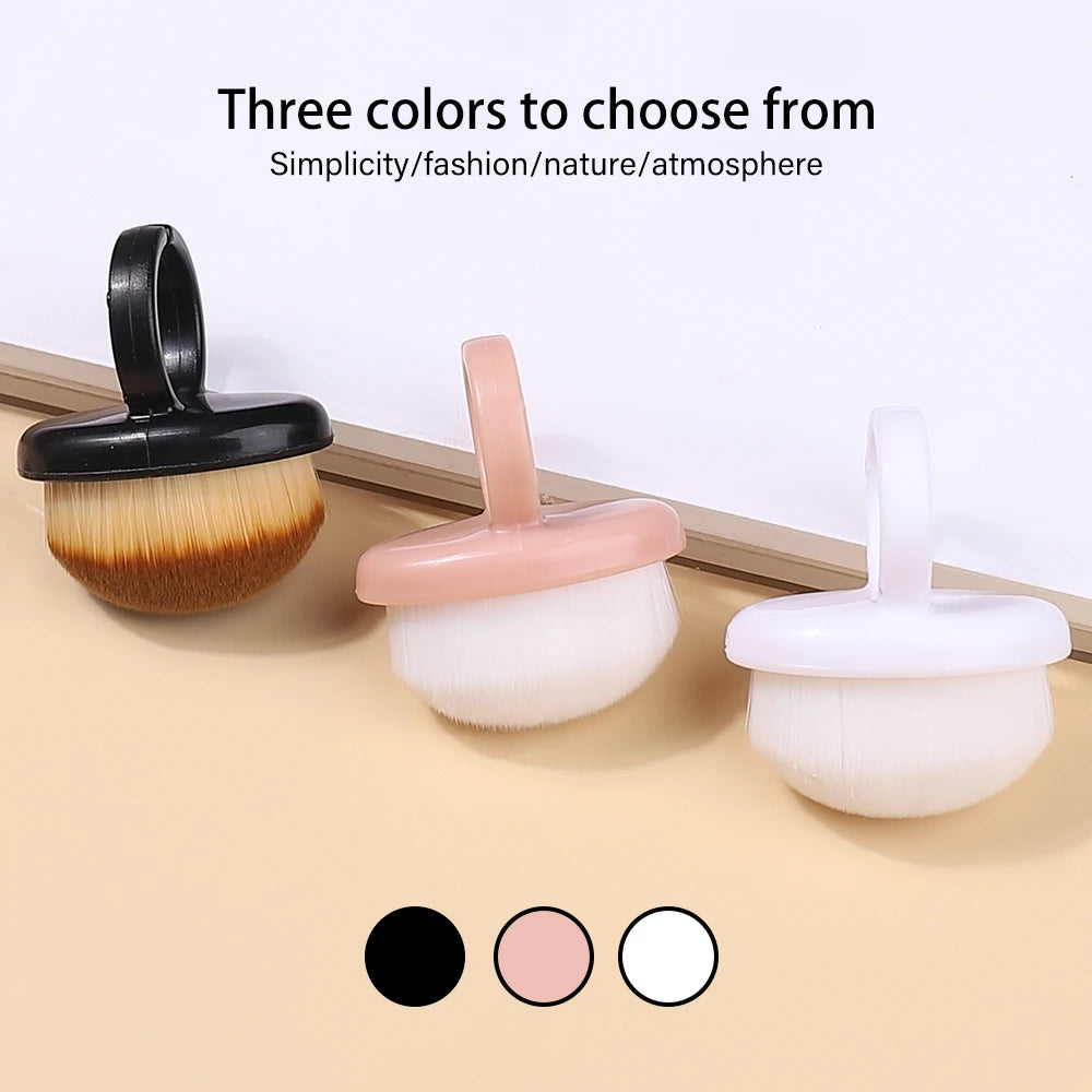 1Pcs Plastic Nails Art Dust Cleaning Brush Buckle Brush Oval Gel Dust Cleaning  Make Up Ring-shaped Brush Manicure Tools