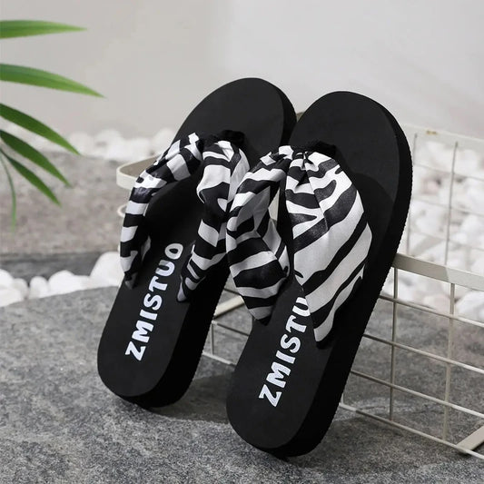 Women Flip-flops Beach Slippers Summer Non-slip Flat Outdoor Simple Bohemian Slippers Ladies Indoor Bathroom Shoes Slides