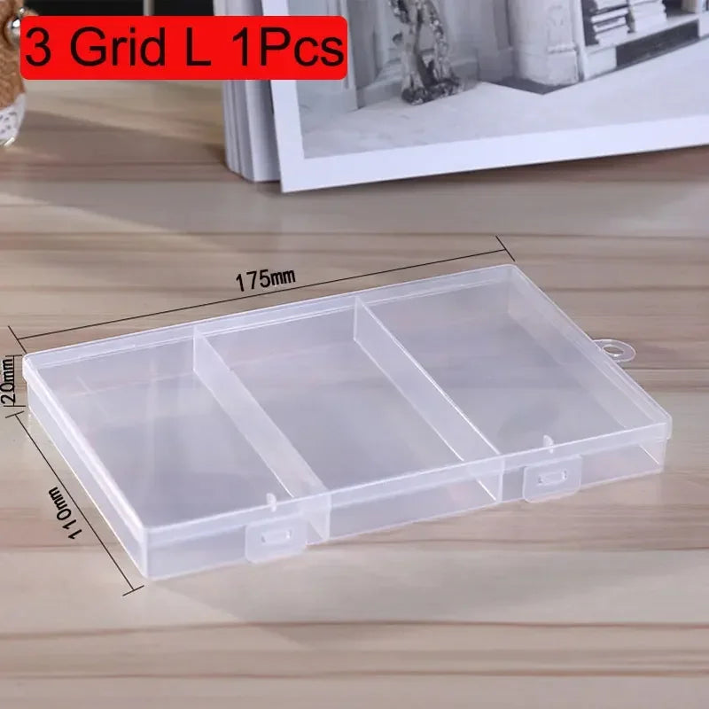 Transparent 10/15/24 Grid Storage Box Organizer Case Cajas Organizadora Storing Plastic Box Jewelry Beads Pill Screw Organizador