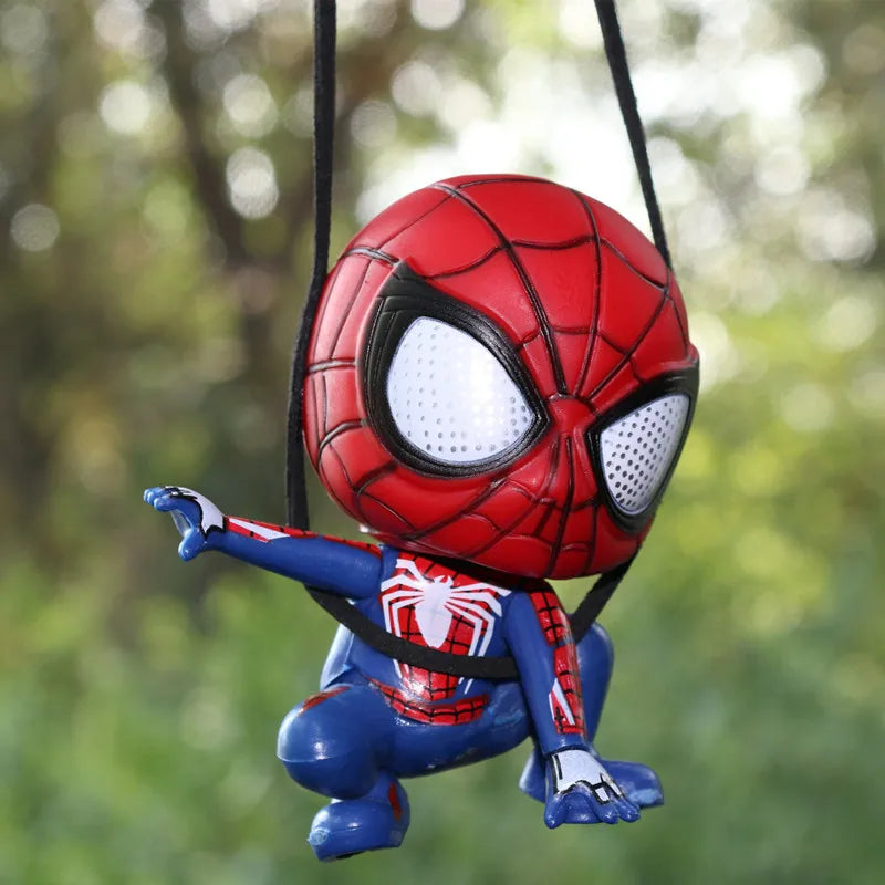 Disney Anime Marvel Avengers Hero Spider Man Ornament Car Rearview Mirror Hanging Pendant Cute Cartoon Auto Interior Accessories