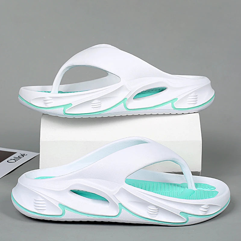 Men Flip Flops Outdoor Indoor Slippers Thick Soft Sole Men Beach Sandals Non-slip Bathroom Home Men Women Slippers Flip Flops