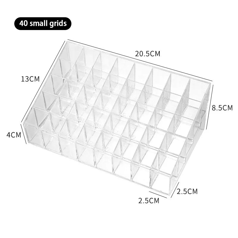 9/24/36/40 Grids Makeup Organizer Transparent Cosmetic Box Desk Make Up Brush Lipstick Holder Home Bathroom Storage Accessories