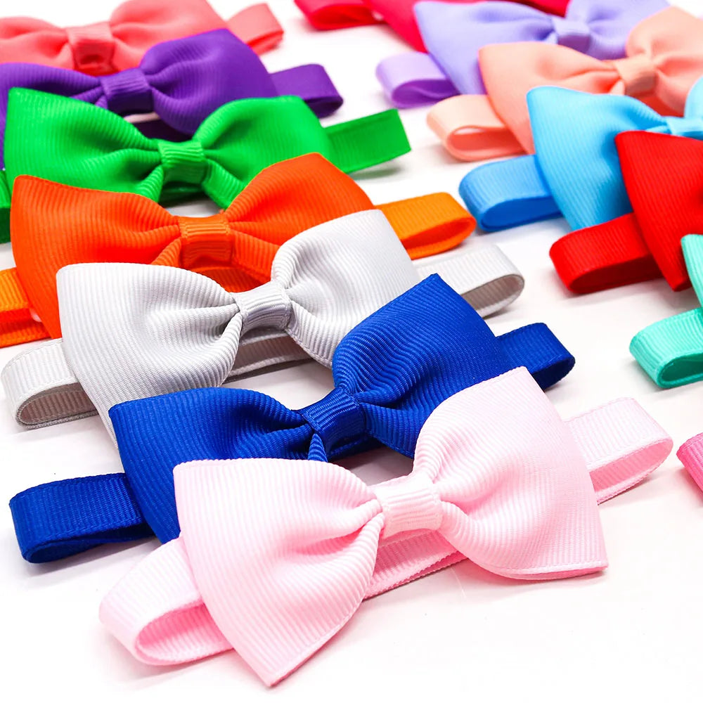 10PCS Solid Bowtie Dog Bulk Small Dog Cat Bowties Neckties Puppy Bows For Dogs Pets Grooming Accessories