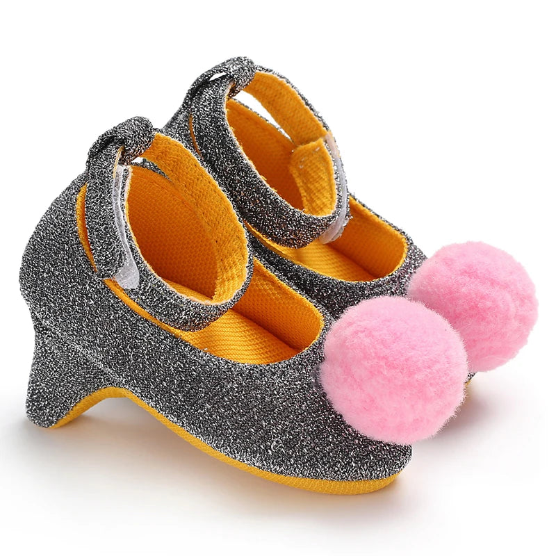 Classic Fashion Newborn Baby Shoes Non-Slip Cloth Shoes Girls High Heels Elegant Casual Princess Shoes