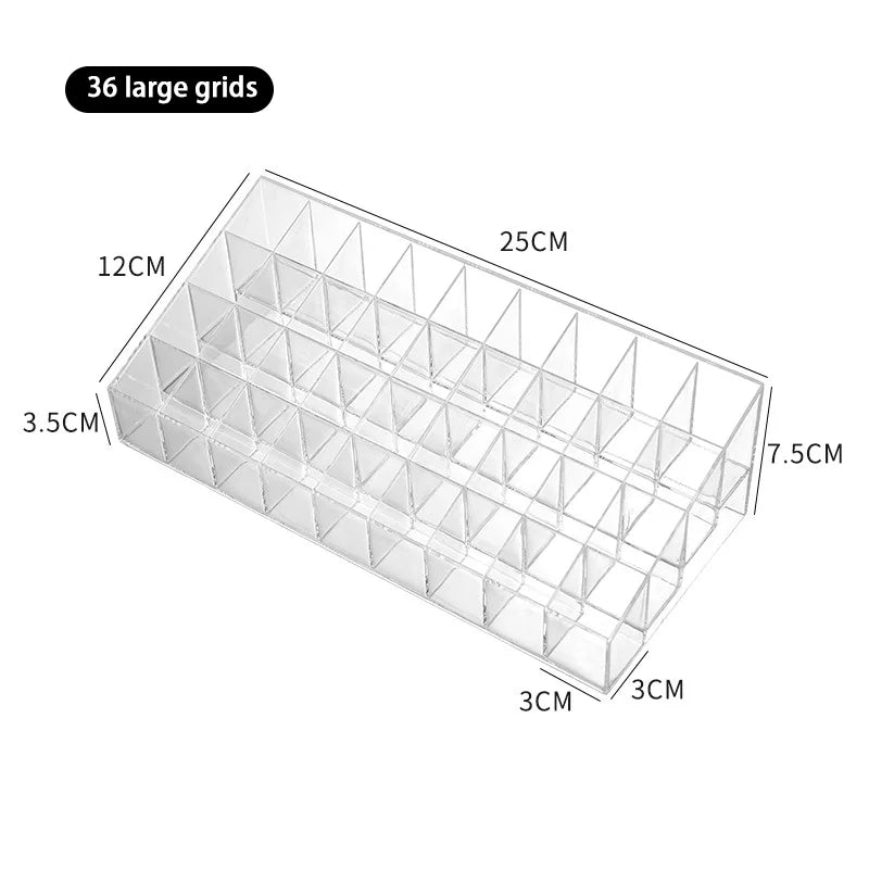 9/24/36/40 Grids Makeup Organizer Transparent Cosmetic Box Desk Make Up Brush Lipstick Holder Home Bathroom Storage Accessories