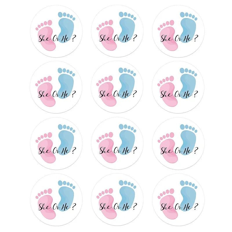 4.5cm Lovely Baby Shower Stickers Gender Reveal Party Gift Labels Sticker DIY Crafts Kids Gift Birthday/Baby Shower Decorations