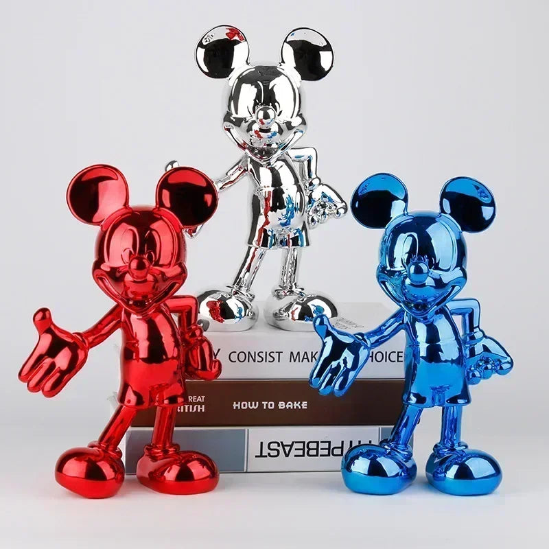 Disney Mickey Mouse Figure 20/29cm Resin Welcome Posture Action Figurines Anime Cartoon Mickey Model Statue Kids Ornament Gift