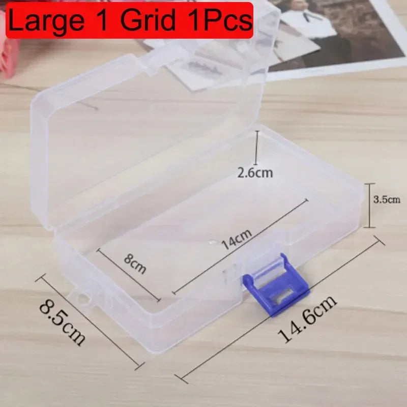 Transparent 10/15/24 Grid Storage Box Organizer Case Cajas Organizadora Storing Plastic Box Jewelry Beads Pill Screw Organizador