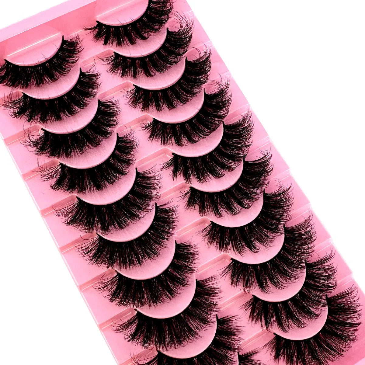 NEW 10 Pairs Cat Eye Lashes Fluffy Faux Mink Lashes 8D Wispy Lashes Pack Dramatic Long Thick Volume Eyelashes False Eyelas