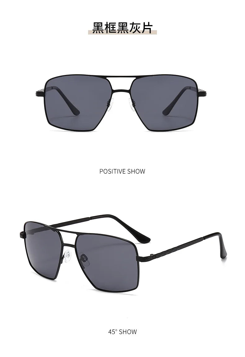 New Small Frame Square Sunglasses Men's Polarized Metal Fashion Sun Glasses Men's Outdoor Driving Eyewear UV400 Oculos De Sol