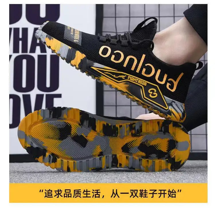 Men's mesh breathable lightweight casual sports shoes summer soft sole running shoes outdoor walking shoes fashion youth sneaker