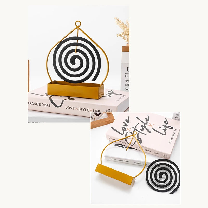 Iron Mosquito Coil Holder Incense Holders Coil Incense Burner Frame Modern Repellent Incense Rack For Household Bedroom Patio