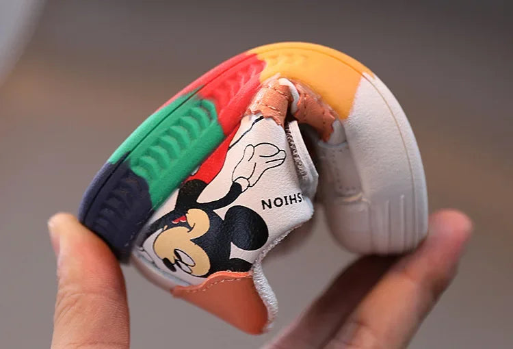 Disney Cartoon Mickey Children Shoes For Boys Girls Sport Sneakers Kids Leisure Autumn Casual Shoes Breathable Running Toddler