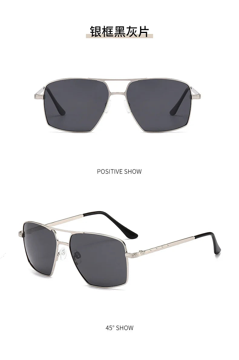 New Small Frame Square Sunglasses Men's Polarized Metal Fashion Sun Glasses Men's Outdoor Driving Eyewear UV400 Oculos De Sol