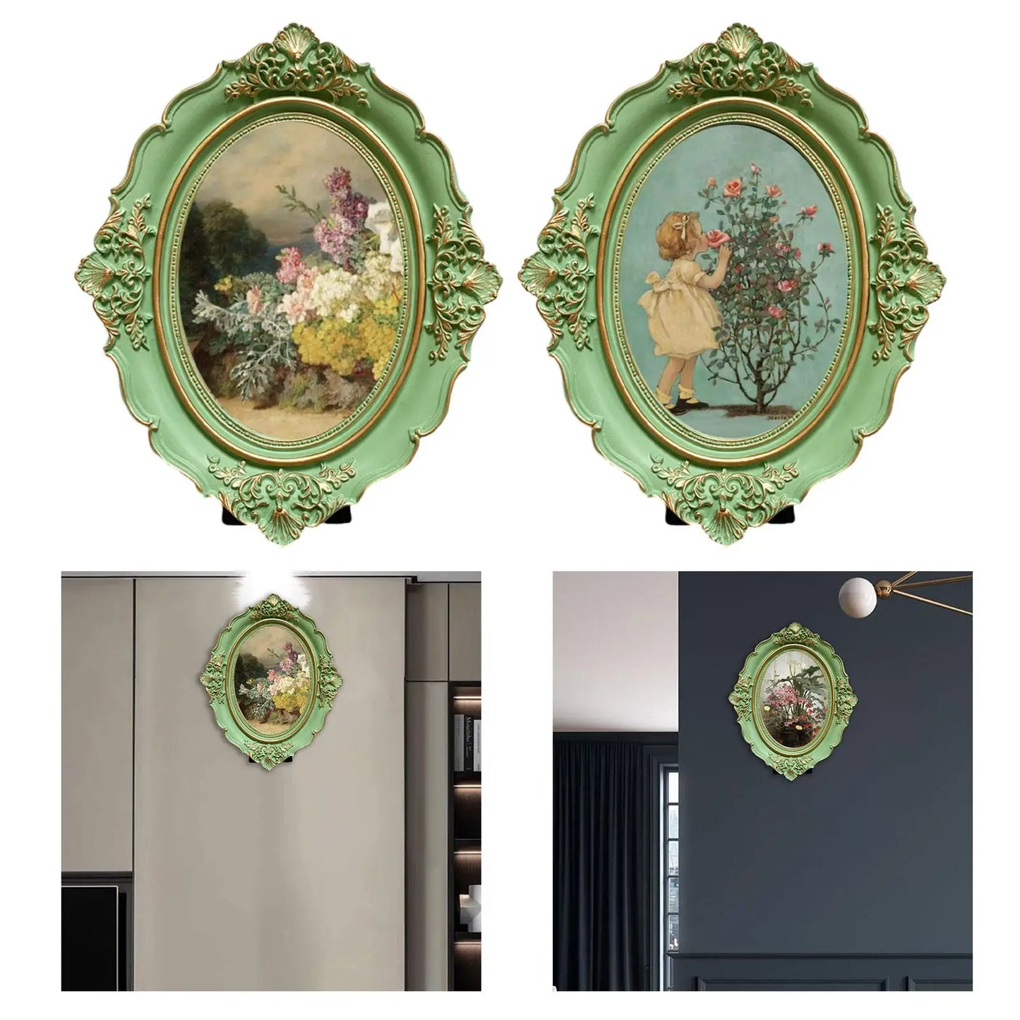 Picture Frame Resin Antique Photo Gallery Art Photo Frame Photo Display Holder for Bedroom Wall Living Room Table Home Decor