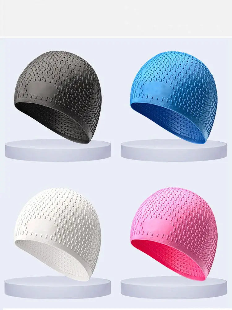 New Silicone Swimming Cap Fashion Swimming Pool Cap Waterproof Ear Protection Professional Water Sports Swim Hat