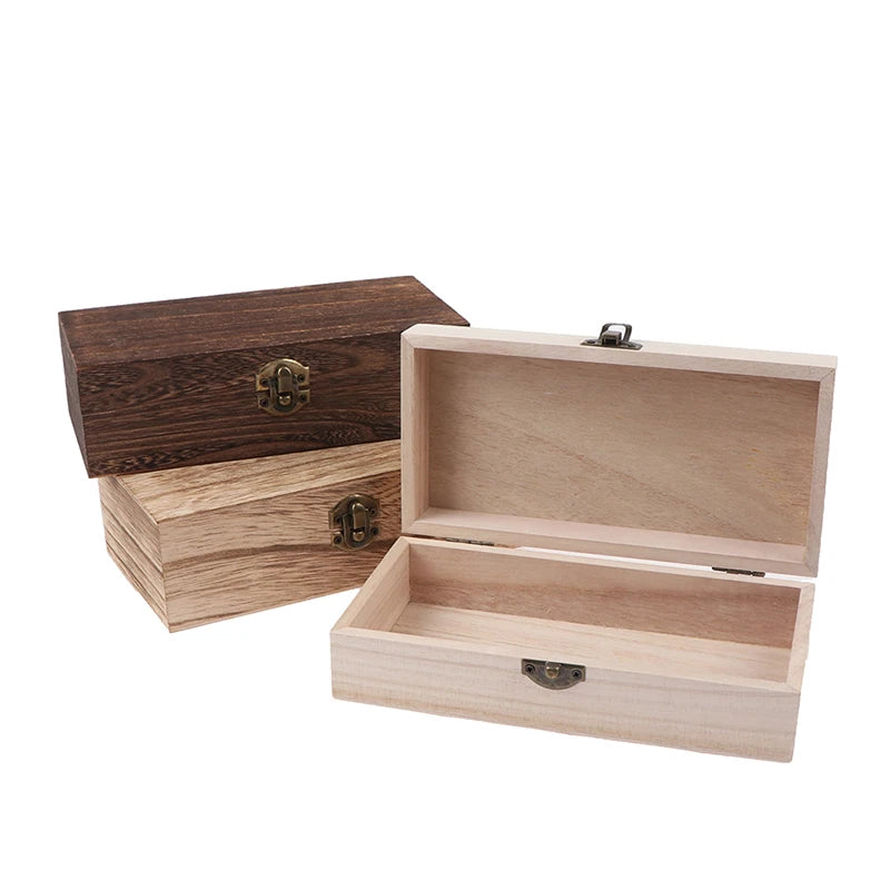 Retro Jewelry Box Desktop Wood Clamshell Storage Hand Decoration Wooden Box