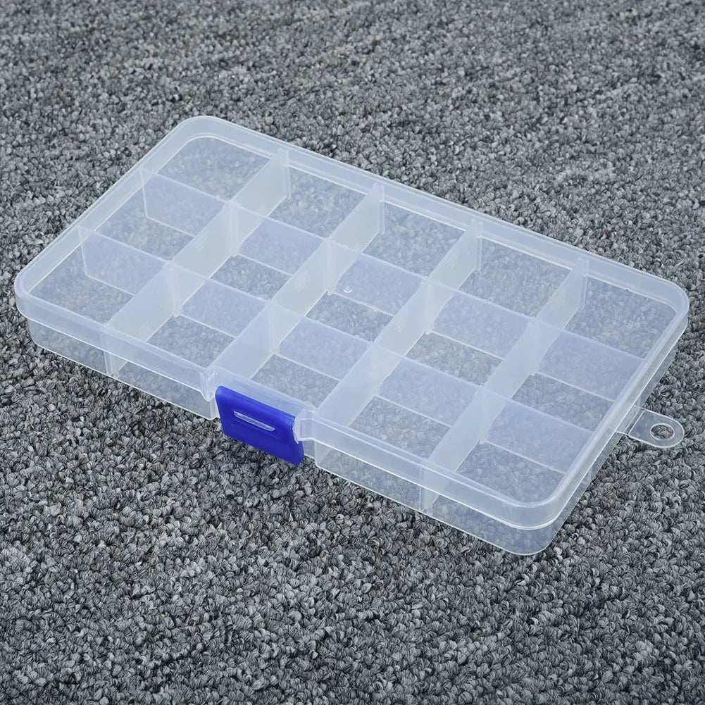 Transparent 10/15/24 Grid Storage Box Organizer Case Cajas Organizadora Storing Plastic Box Jewelry Beads Pill Screw Organizador