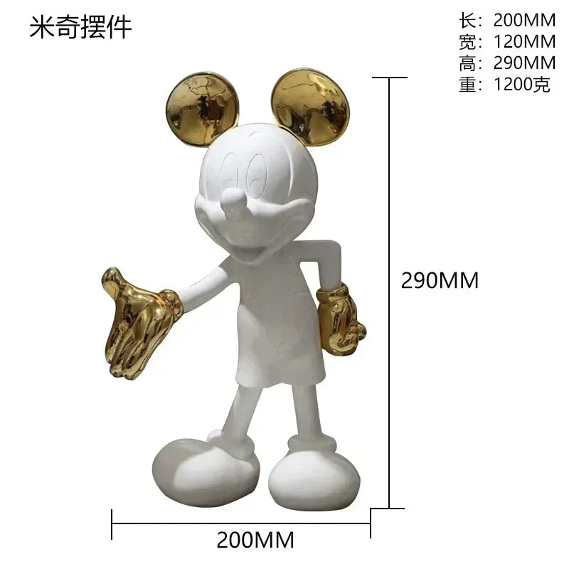 Disney Mickey Mouse Figure 20/29cm Resin Welcome Posture Action Figurines Anime Cartoon Mickey Model Statue Kids Ornament Gift