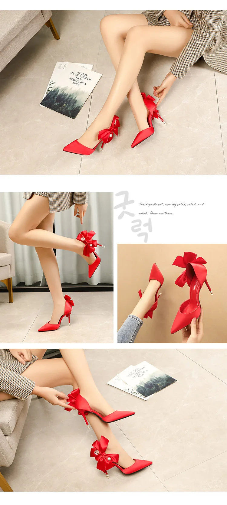 2023 New Bow-knot Women Pumps Designer Shoes High Heels Sandals Women Satin Stiletto Heels Sexy Pearl Wedding Shoes Plus Size 43