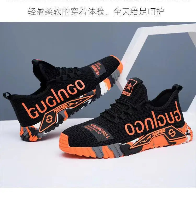 Men's mesh breathable lightweight casual sports shoes summer soft sole running shoes outdoor walking shoes fashion youth sneaker