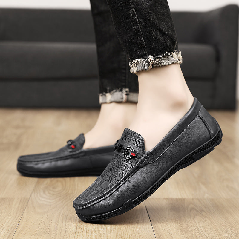 Fashion Leather Men Casual Shoes Slip on Formal Loafers Luxury Brand Comfortable Men Moccasins Italian Soft Male Driving Shoes