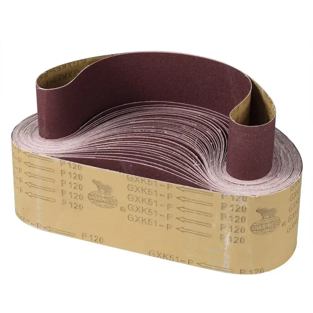 10 pieces 75x533mm Sanding Belts Coarse to Fine Grinding Belt Grinder Accessories for Sander Power Rotary Tools