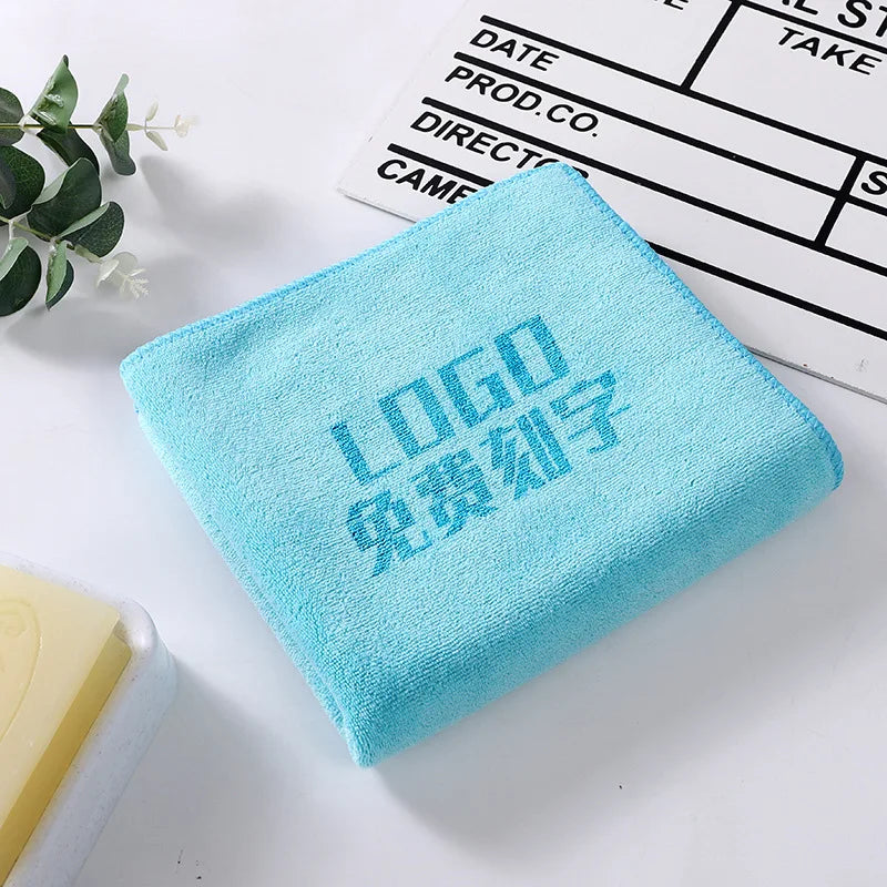 10PCS 30x30cm Custom LOGO Towel Free Laser Embossing Lettering Microfiber Beauty Salon BarberShop Gift Private Customization ZYF