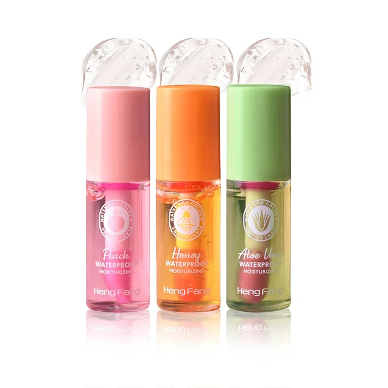 Mini Hydrating Temperature Sensing Lip Balm Moisturizing Color Changing Lip Oil Peach Aloe Vera Brighten Repair Lips Lip Pomade