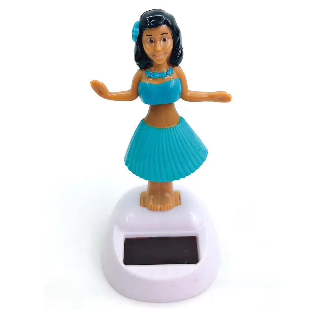 Solar Powered Dancing Toys Hawaii Girl Shaking Head Girl Doll Portable Bobblehead Ornament  For Dashboard Car Accessories