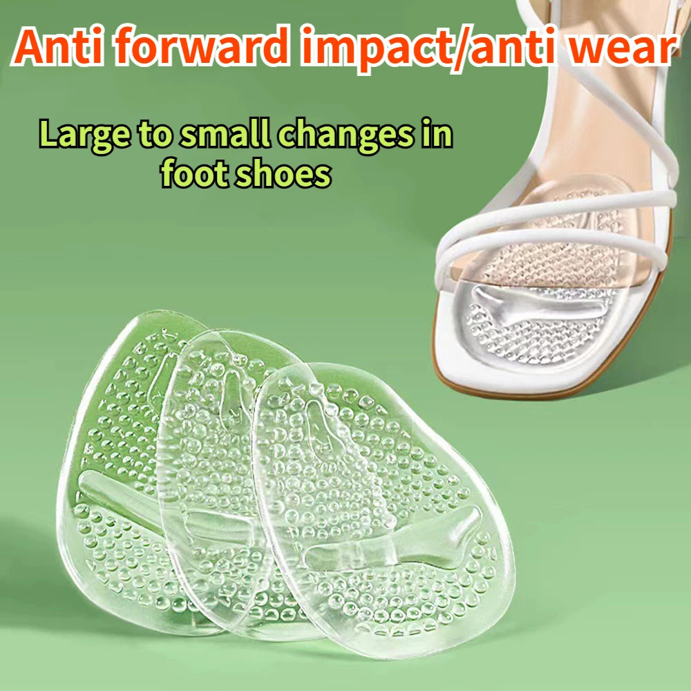 1Pair Anti Slip Shoe Pads Forefoot Cushion Silicone Massage High Heels Insole Cushions Foot Cushions Pads for Feet Pain Relief