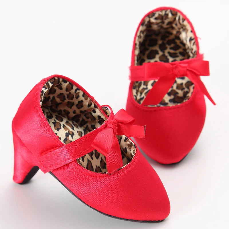 Classic Fashion Newborn Baby Shoes Non-Slip Cloth Shoes Girls High Heels Elegant Casual Princess Shoes